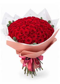 High-End Bouquet of 100 Red Roses