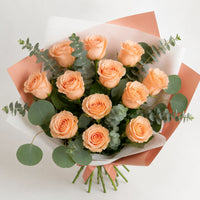 Premium Bouquet of Peach Roses