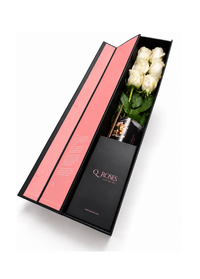 Flute Box of White Roses