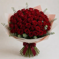 High-End-Strauß mit 50 roten Rosen