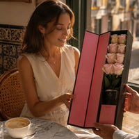 Flute Box of Pink Roses