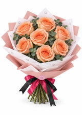 Essential Bouquet of Peach Roses