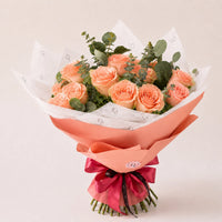 Premium Bouquet of Peach Roses