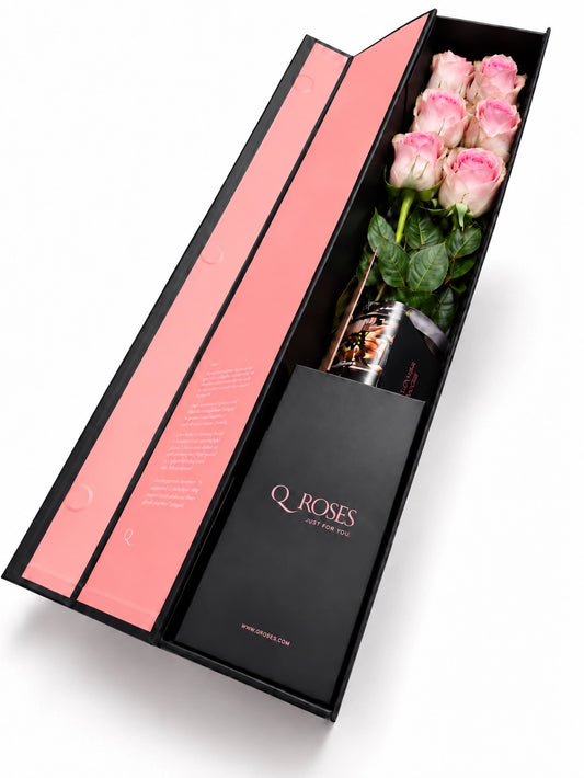 Flute Box de Rosas Cor-de-Rosa