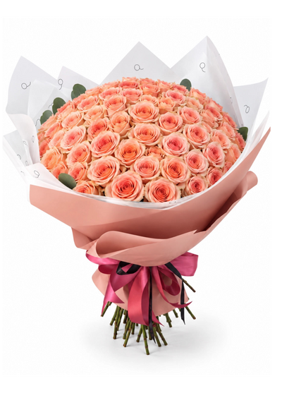 Ramo Prestige 100 - Rosas Cor-de-Pêssego