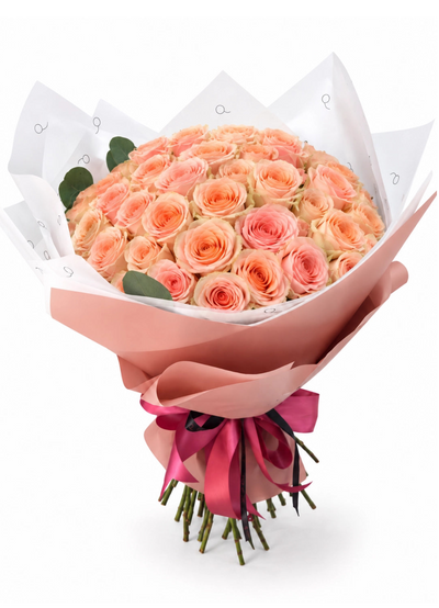Ramo Prestige 50 - Rosas Cor de Pêssego