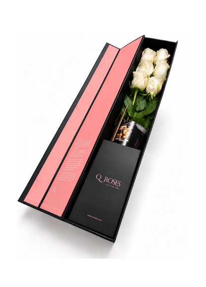 Caixas de 6 rosas Brancas
