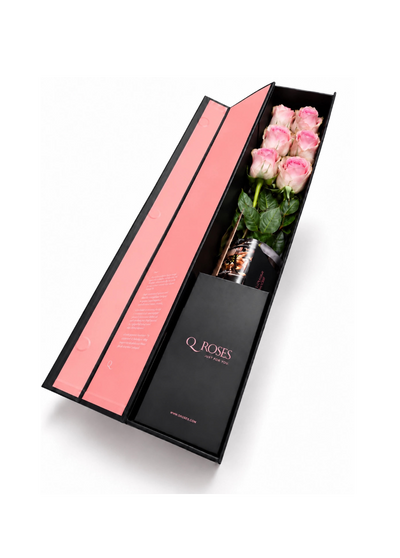 Flute Box de Rosas Cor-de-Rosa