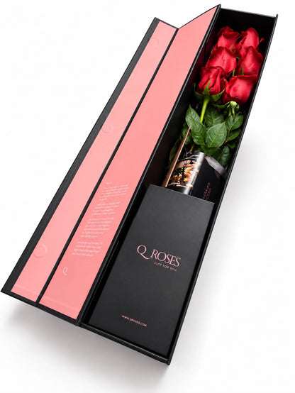 Caixas de 6 rosas vermelhas