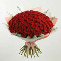 High-End Bouquet of 100 Red Roses