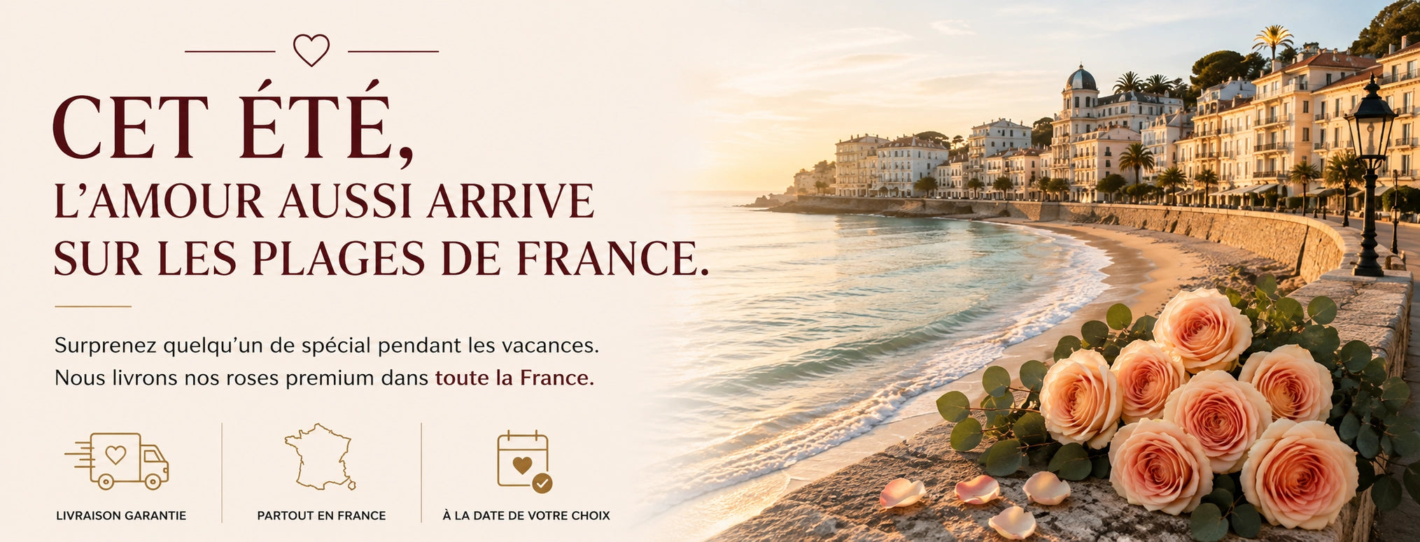 Cet été, l’amour arrive aussi sur les plages de France – livraison de roses premium