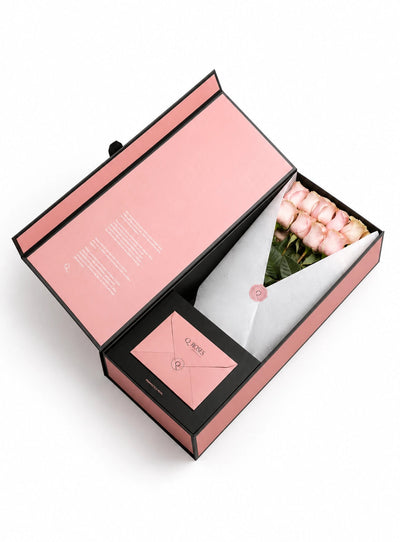 Caixa Signature de Rosas Cor-de-Rosa