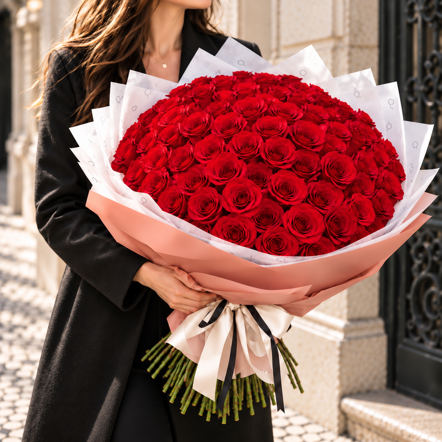 Ramo Prestige 100 - Rosas Vermelhas