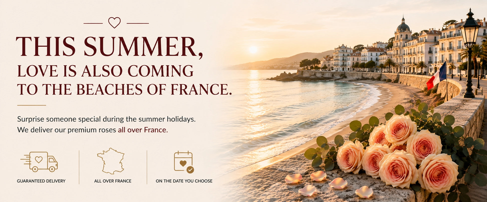 This summer, love is also coming to the beaches of France – premium rose delivery