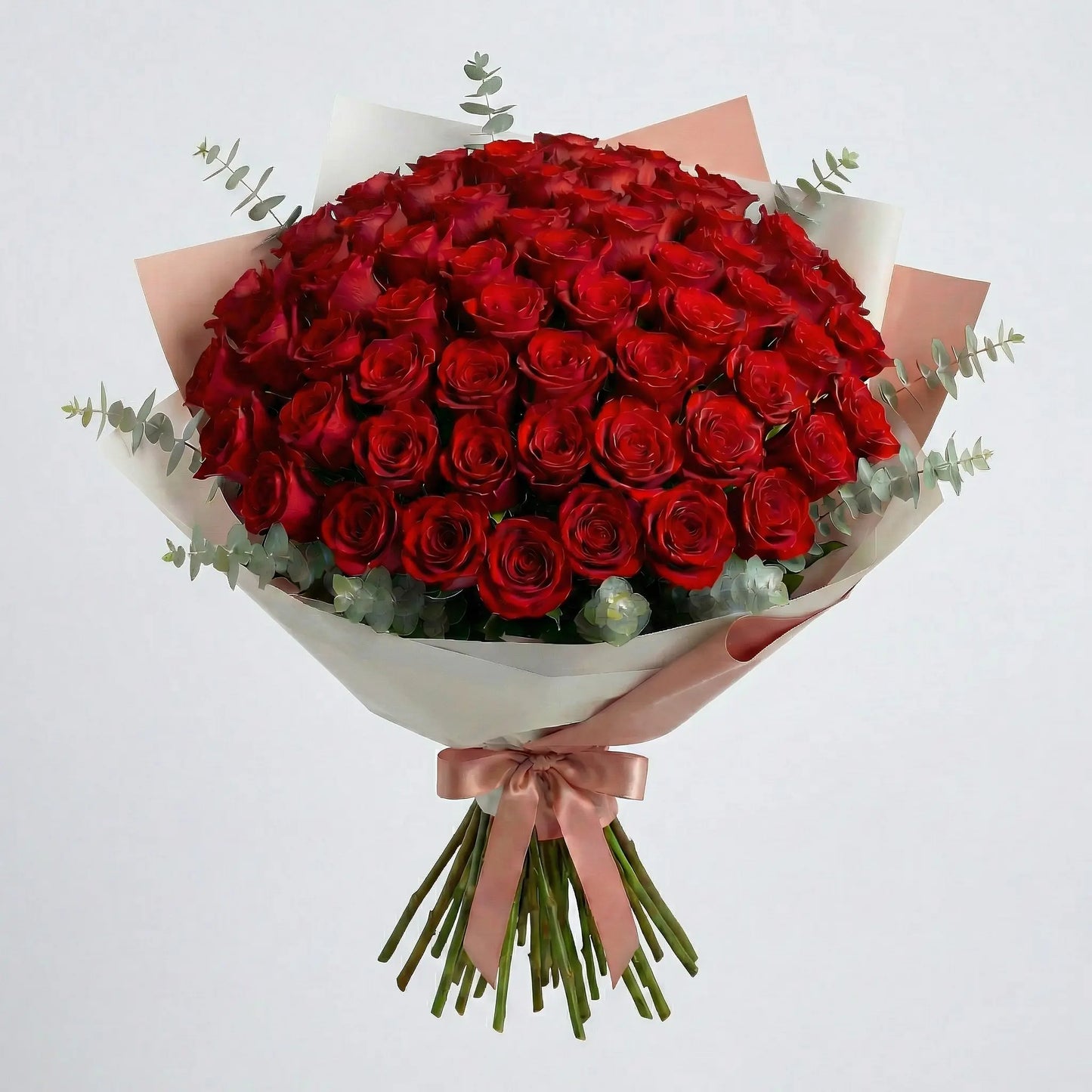 Ramo de Alta Gama de 50 Rosas Vermelhas